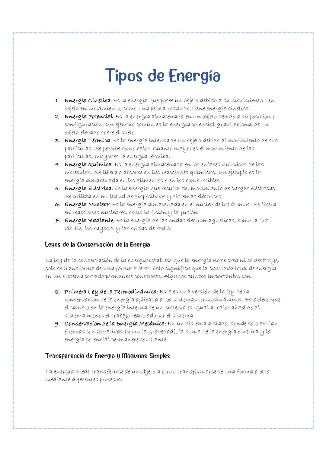 Tipos de Energía