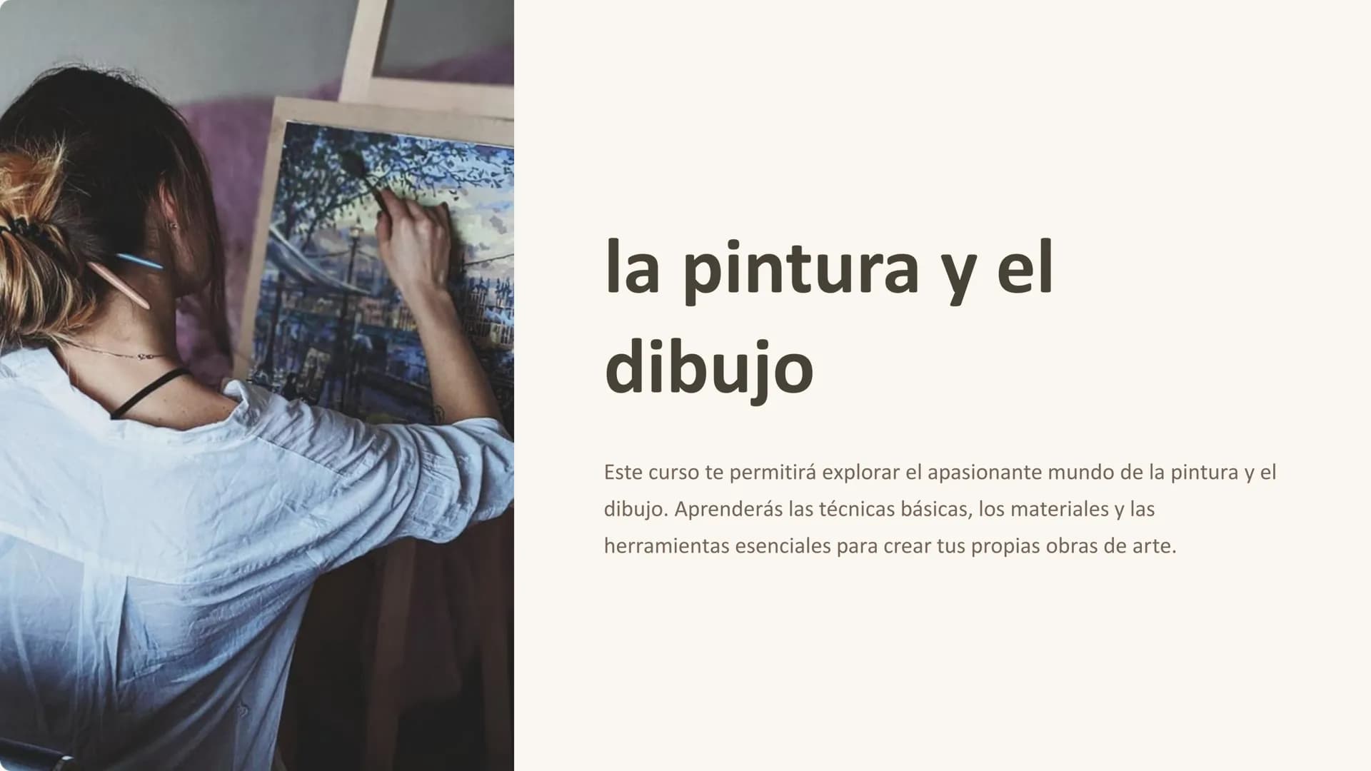 la pintura y el
dibujo
Este curso te permitirá explorar el apasionante mundo de la pintura y el
dibujo. Aprenderás las técnicas básicas, los