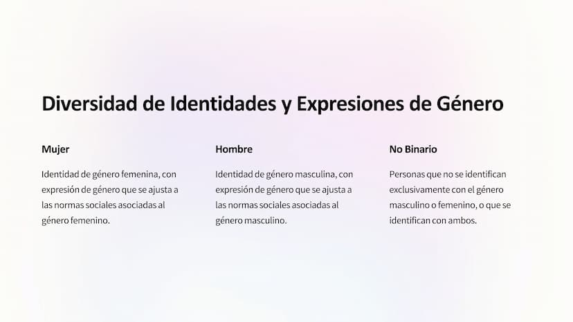 Género y Sexualidad:
Construcciones Sociales
Comprender el género y la sexualidad como
construcciones sociales es fundamental para una
socie