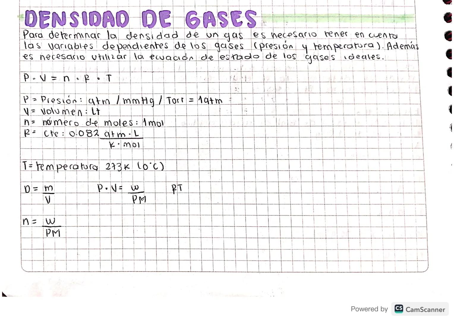 # DENSIDAD DE GASES
Para determinar la densidad de un gas es necesario tener en cuenta.
las variables dependientes de los gases (presión y t