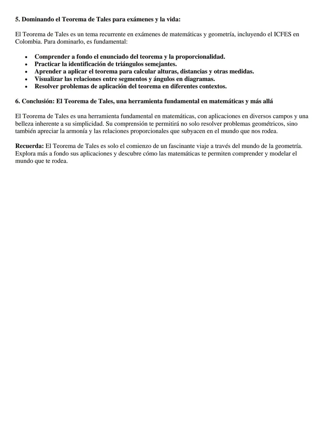TEOREMA DE TALES: UN VIAJE A TRAVES DE
LA PROPORCIONALIDAD EN LA GEOMETRIA
El Teorema de Tales, atribuido al matemático griego Tales de Mile