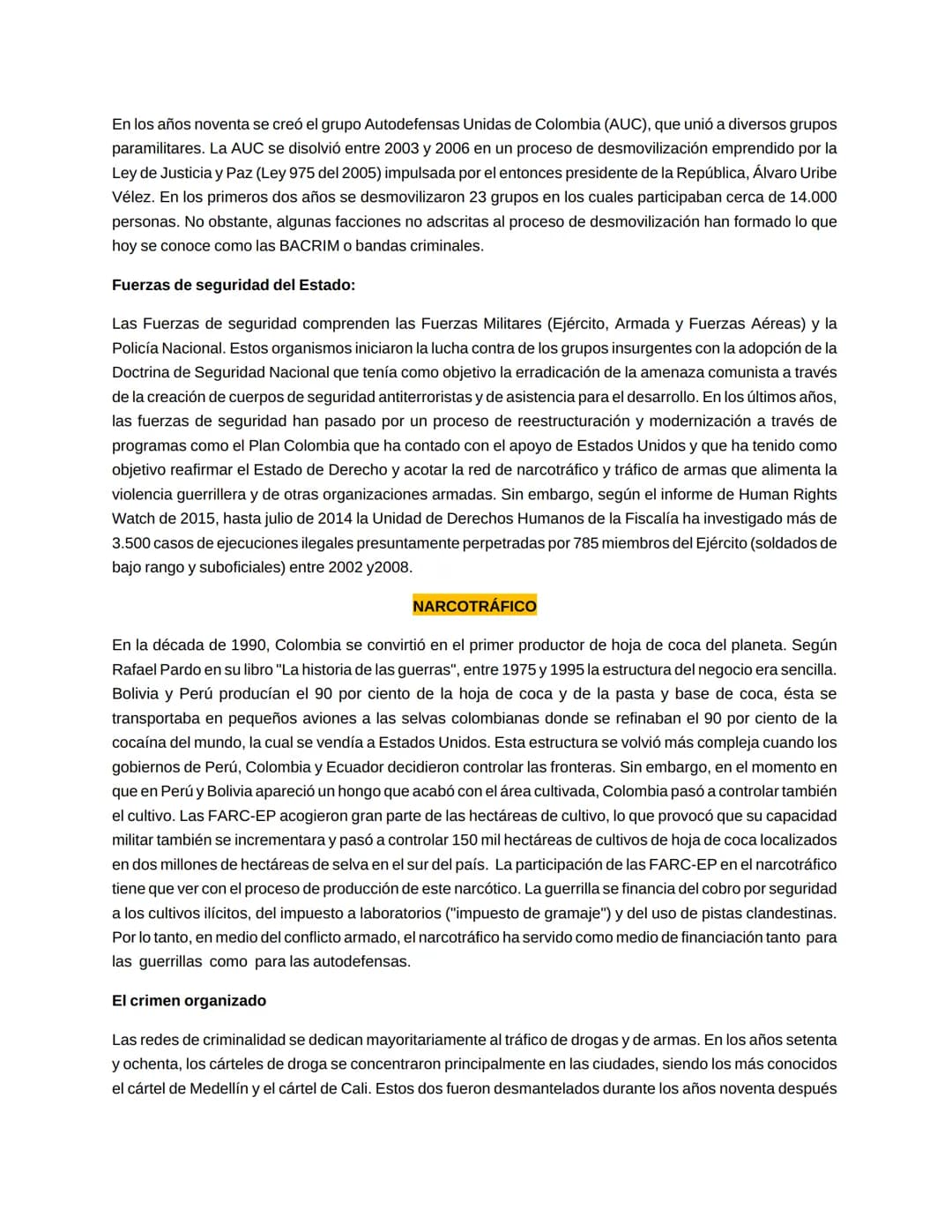 LECTURA: CONFLICTO ARMADO EN COLOMBIA
(Adaptado de: Conflicto en Colombia: antecedentes históricos y actores - CIDOB)
SURGIMIENTO DE GRUPOS 