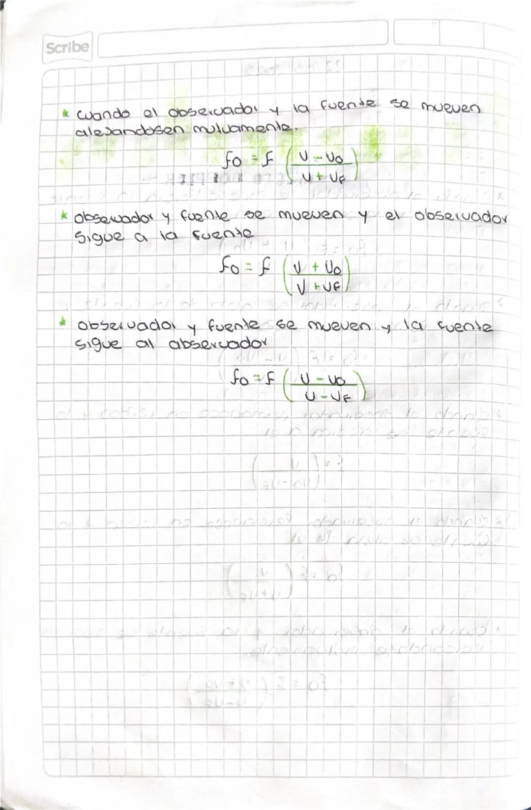 # 22/03/2025

# Efecto Doppler

* Cuando el observador se mueve hacia la fuente y esta permanece en reposo

$f_o = f \left(\frac{v + v_o}{v}
