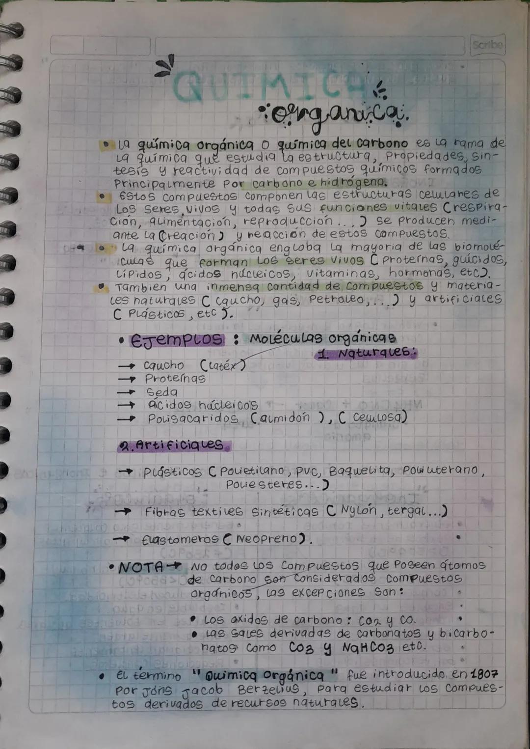 Scribe

QUIMICA
organica.

• la química orgánica o química del carbono es la rama de
La química que estudia la estructurg, Propiedades, Sin-