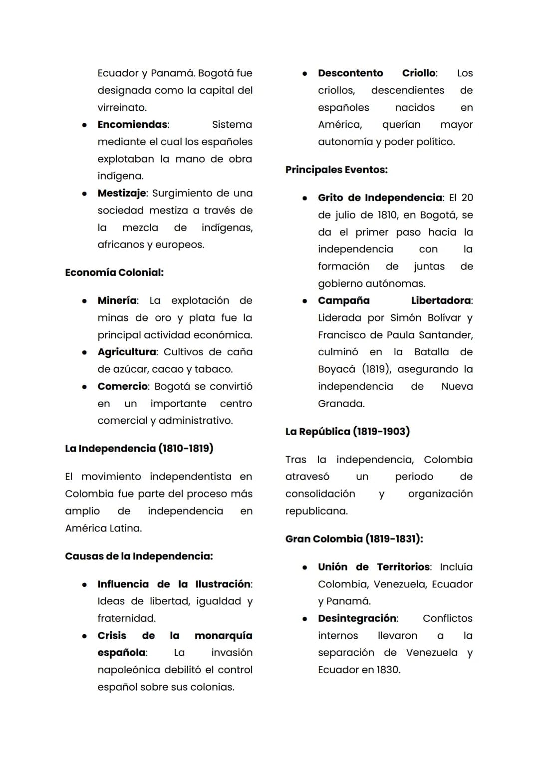 Historia de Colombia: puntos
claves para el examen corte II
Época Precolombina
Antes de la llegada de los europeos,
el territorio que hoy co