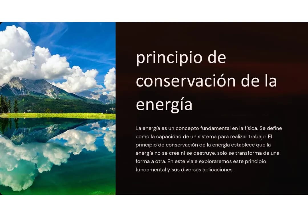 Principio de conservación de la energía: 