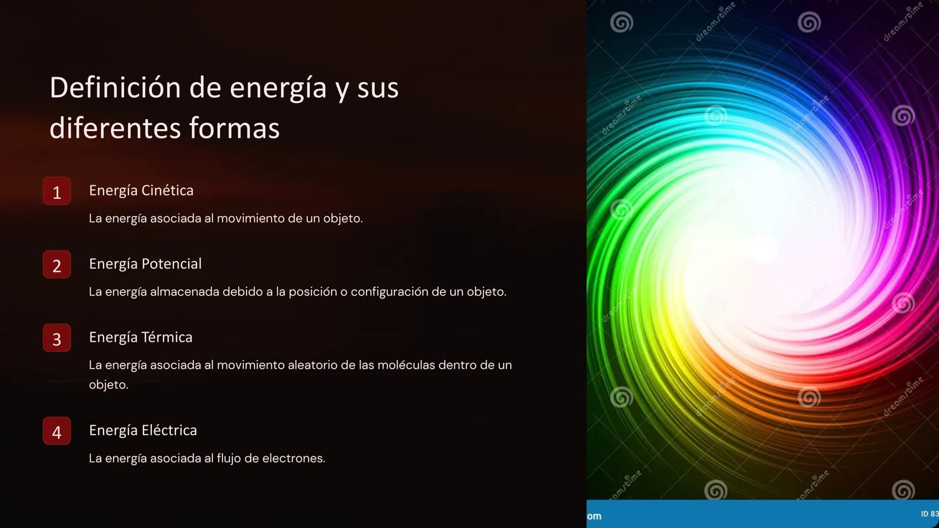 principio de
conservación de la
energía
La energía es un concepto fundamental en la física. Se define
como la capacidad de un sistema para r