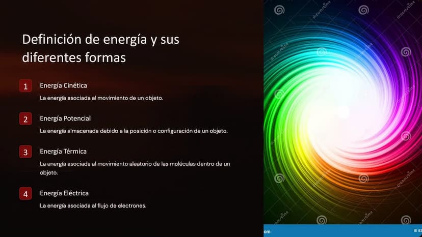 principio de
conservación de la
energía
La energía es un concepto fundamental en la física. Se define
como la capacidad de un sistema para r