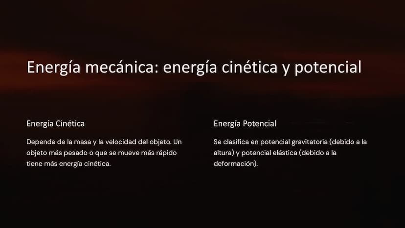 principio de
conservación de la
energía
La energía es un concepto fundamental en la física. Se define
como la capacidad de un sistema para r