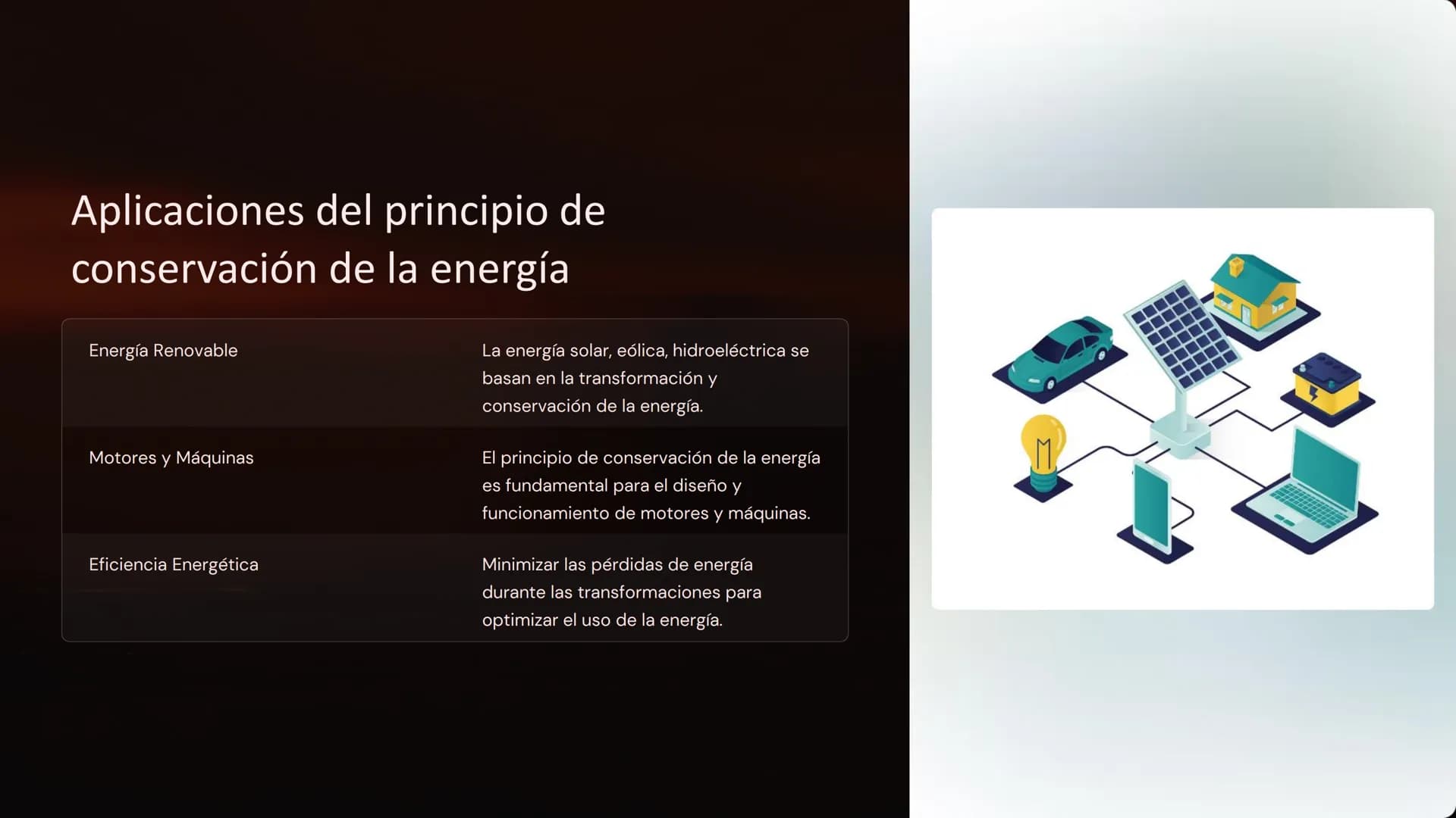 principio de
conservación de la
energía
La energía es un concepto fundamental en la física. Se define
como la capacidad de un sistema para r