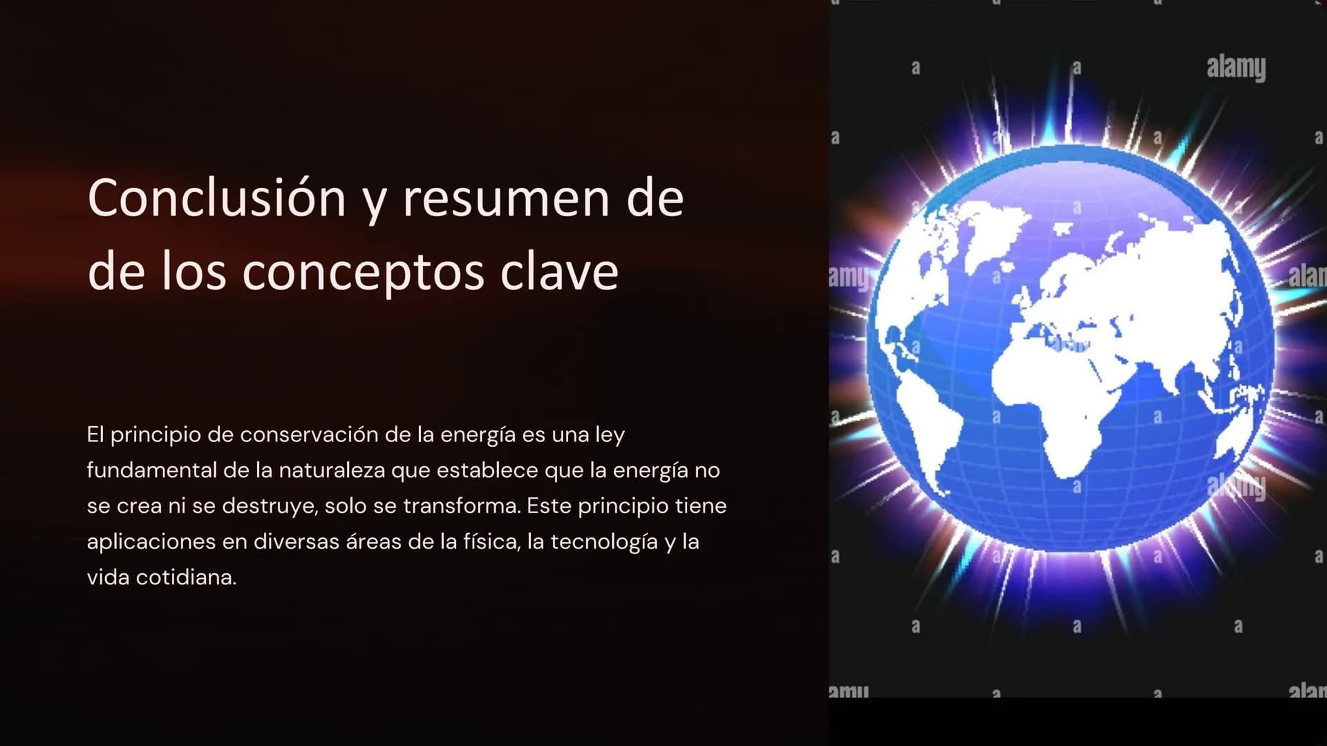 principio de
conservación de la
energía
La energía es un concepto fundamental en la física. Se define
como la capacidad de un sistema para r