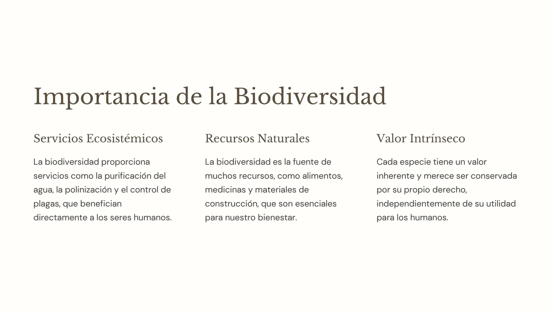 Biodiversidad:
Importancia, Amenazas
y Conservación
La biodiversidad, o la variedad de formas de vida en
nuestro planeta, es fundamental par