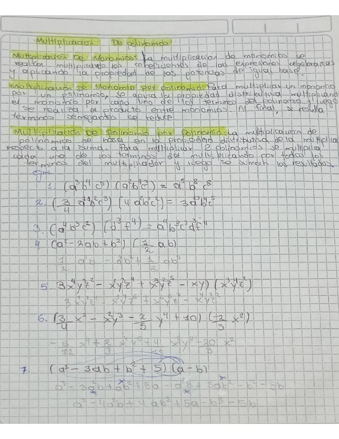 Multiplicación de polinomios