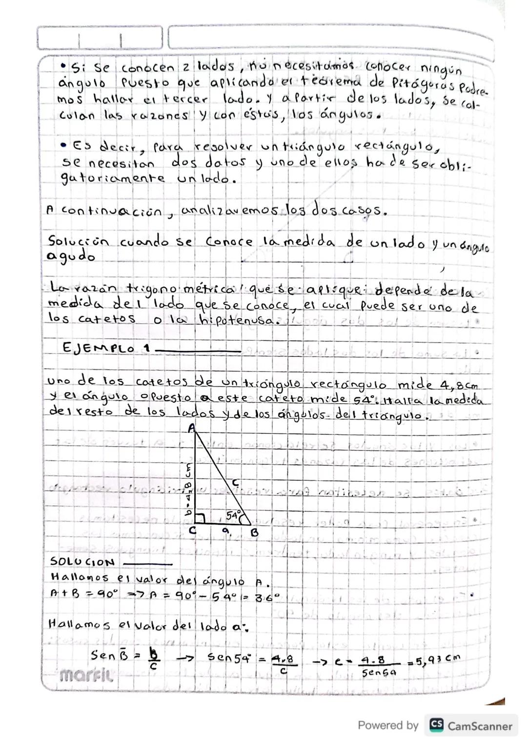 SOLUCION DE TRIANGULOS
RECTANGULOS
Resolver un triangulo consiste en calcular la medida de sustres
lados y de sus tres ángulos.
9
c
Para res
