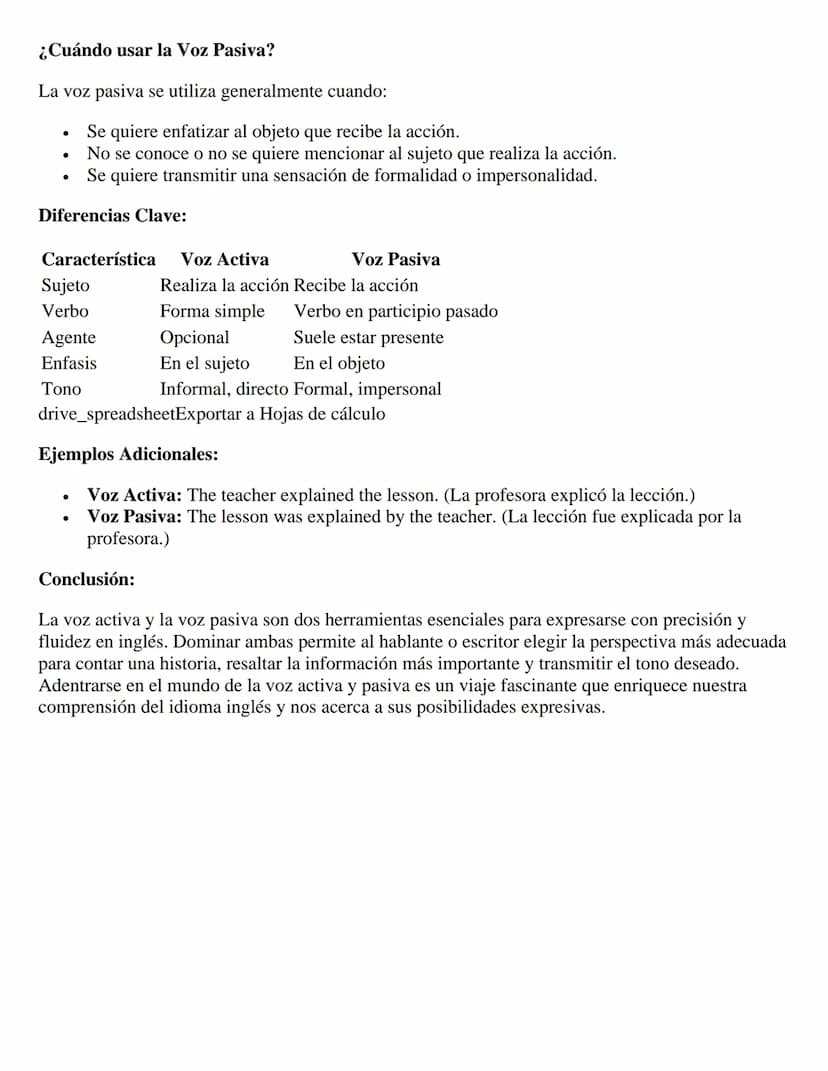 Voz Pasiva y Activa en Inglés
En el cautivante mundo del idioma inglés, donde las oraciones cobran vida y las ideas se expresan
con precisió