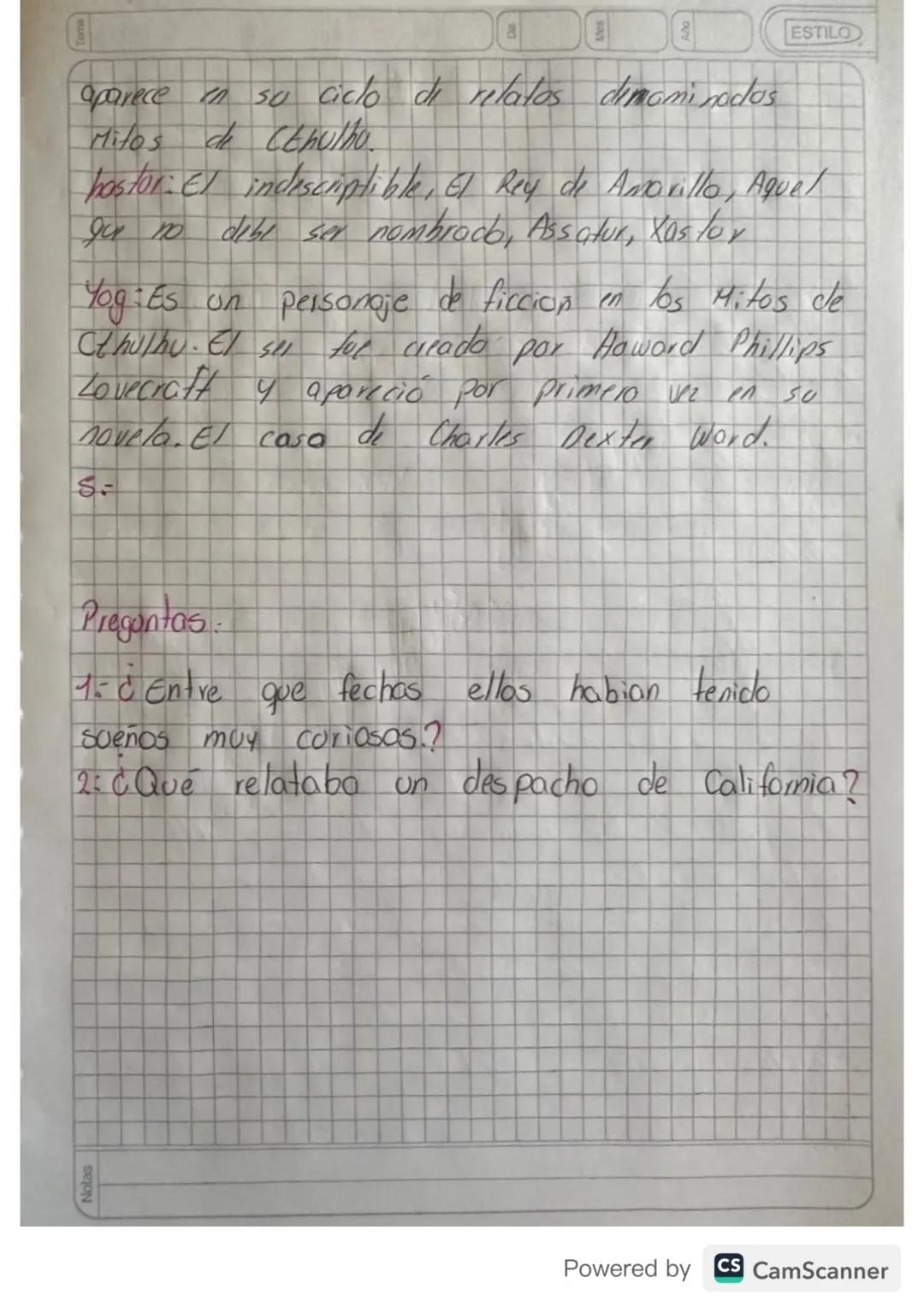 ESTILO

1-

TAREA

H.P. LOVECRAFT = HOWARD PHILLIPS LOVECRAFT

2-

Esto lectura es una historia de terror cósmico
escrita por el outor Alger