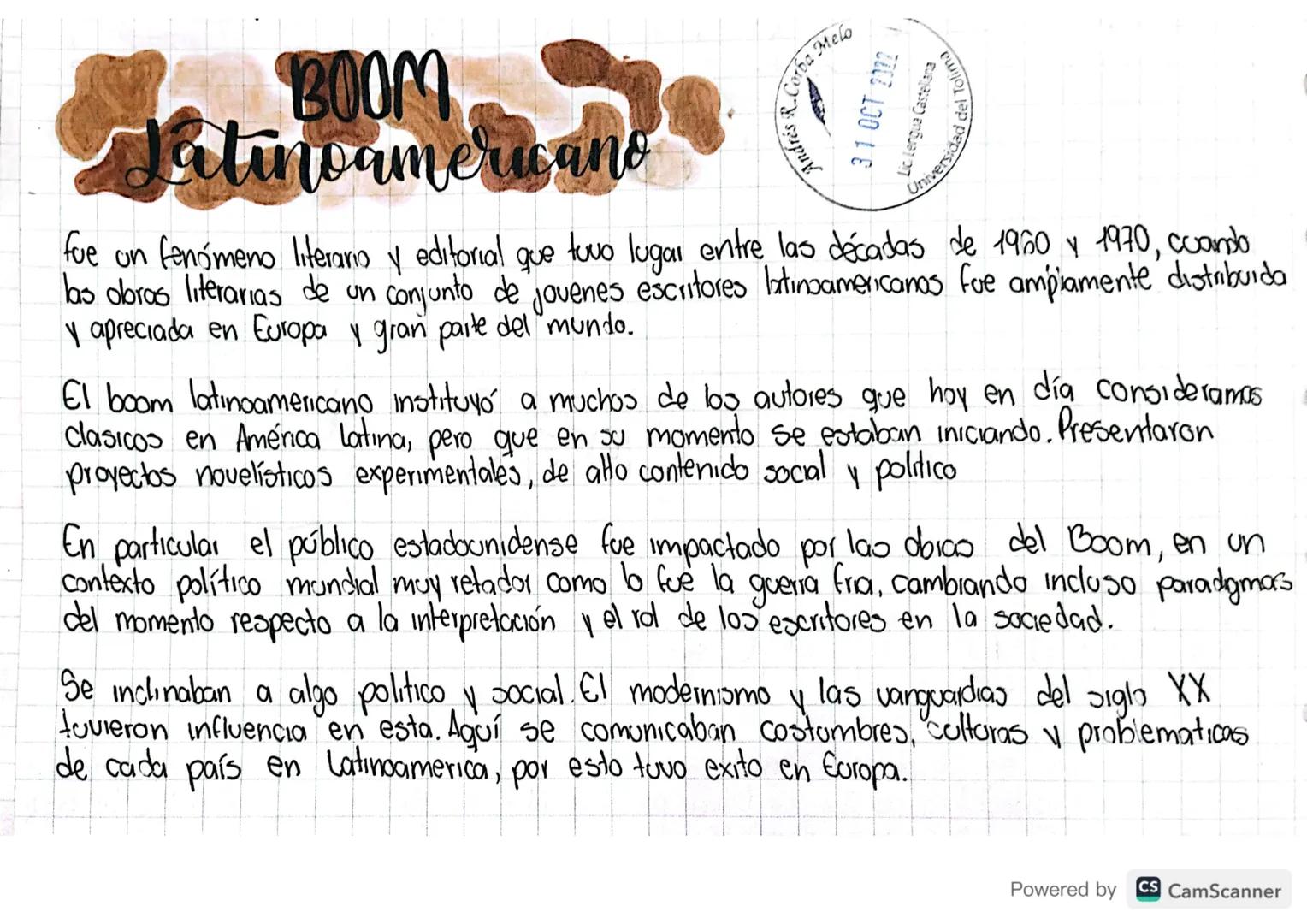BOOM
Latinoamericano
Corba Melo
R.C
Andres
3.1 OCT 2022
versidad del Tolima
fue un fenómeno literario y editorial que tuvo lugar entre las d
