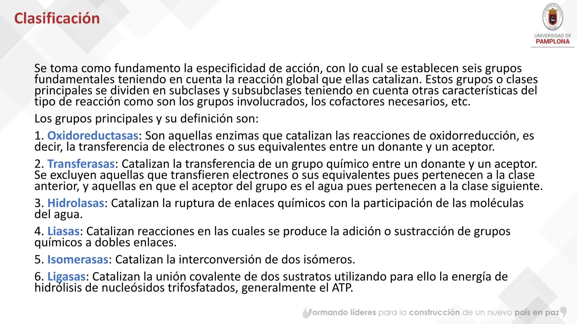 # Bioquímica Clínicaon

ENZIMOLOGÍA. Propiedades y nomenclatura, clases
de enzimas, principios generales de cinética, química
y enzimática, 
