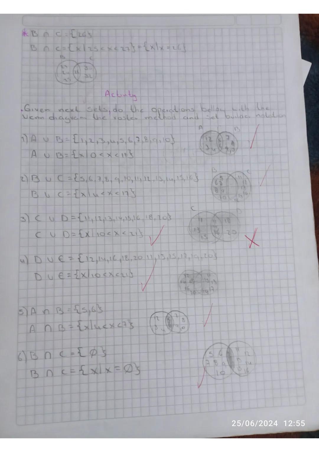 Operations with Sets
Definition of the Intersection of sets.
08 03 τη
The intersection of sels A and B,written An B,
is the set of elements 
