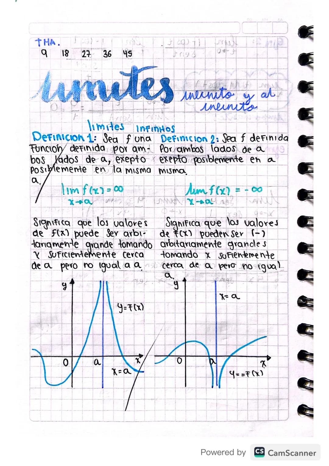 Límites infinitos y al infinito