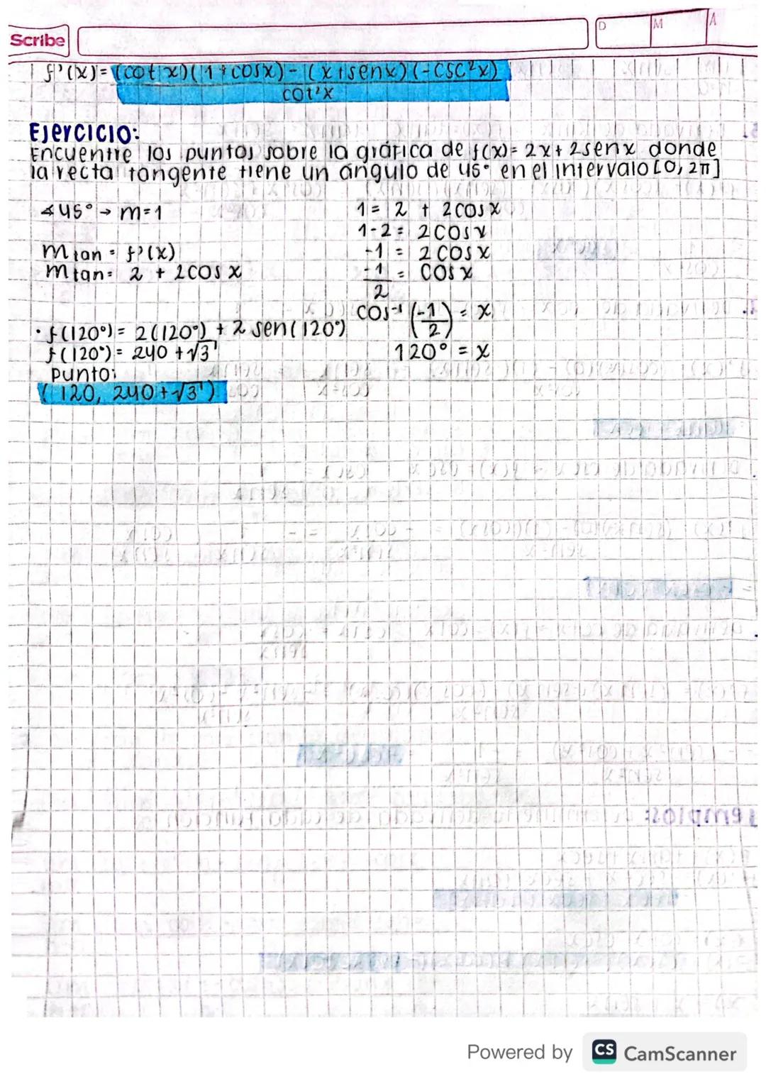 Scribe
derivada: DE LAS FUNCIONES TRIGONOMETRICAS
las derivadas de las 6 Funciones trigonométricas son:
>d sen x = COS X
>
>
αχ
dx
dx
COS X-