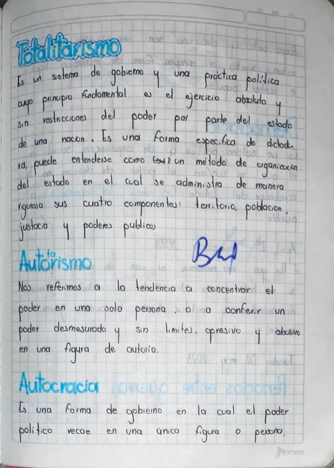 # Totalitarismo

Es un sistema de gobierno y una práctica política cuyo principio Fundamental es el ejercicio absoluto y sin restricciones d