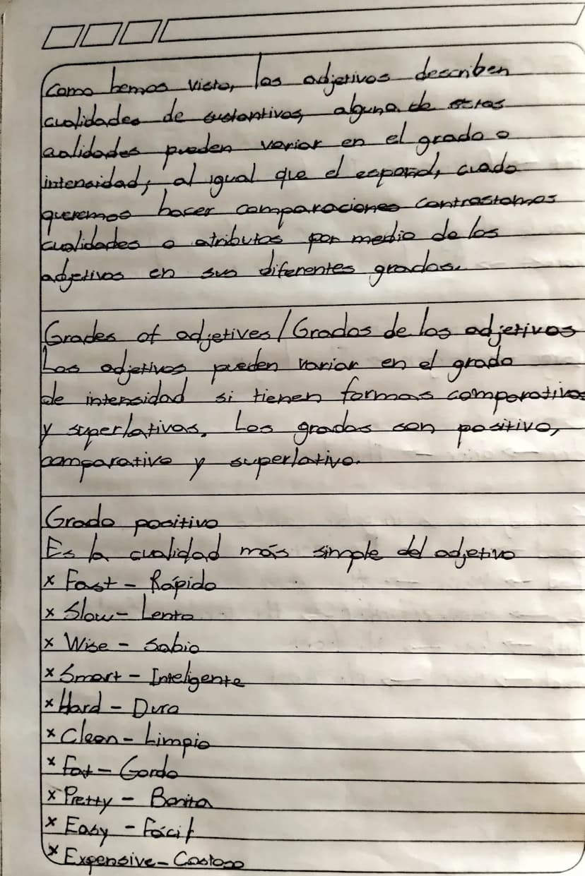 17/07/2023
Comparative and superlative adjetives
Fat -> fatter -> The fattest
a más
Cuando e adjeting tiene 2 silabas
hanest -> More honest 