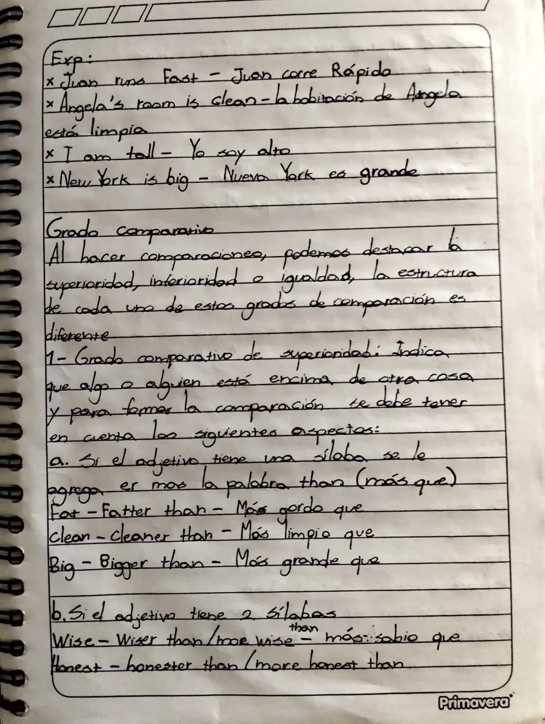 17/07/2023
Comparative and superlative adjetives
Fat -> fatter -> The fattest
a más
Cuando e adjeting tiene 2 silabas
hanest -> More honest 