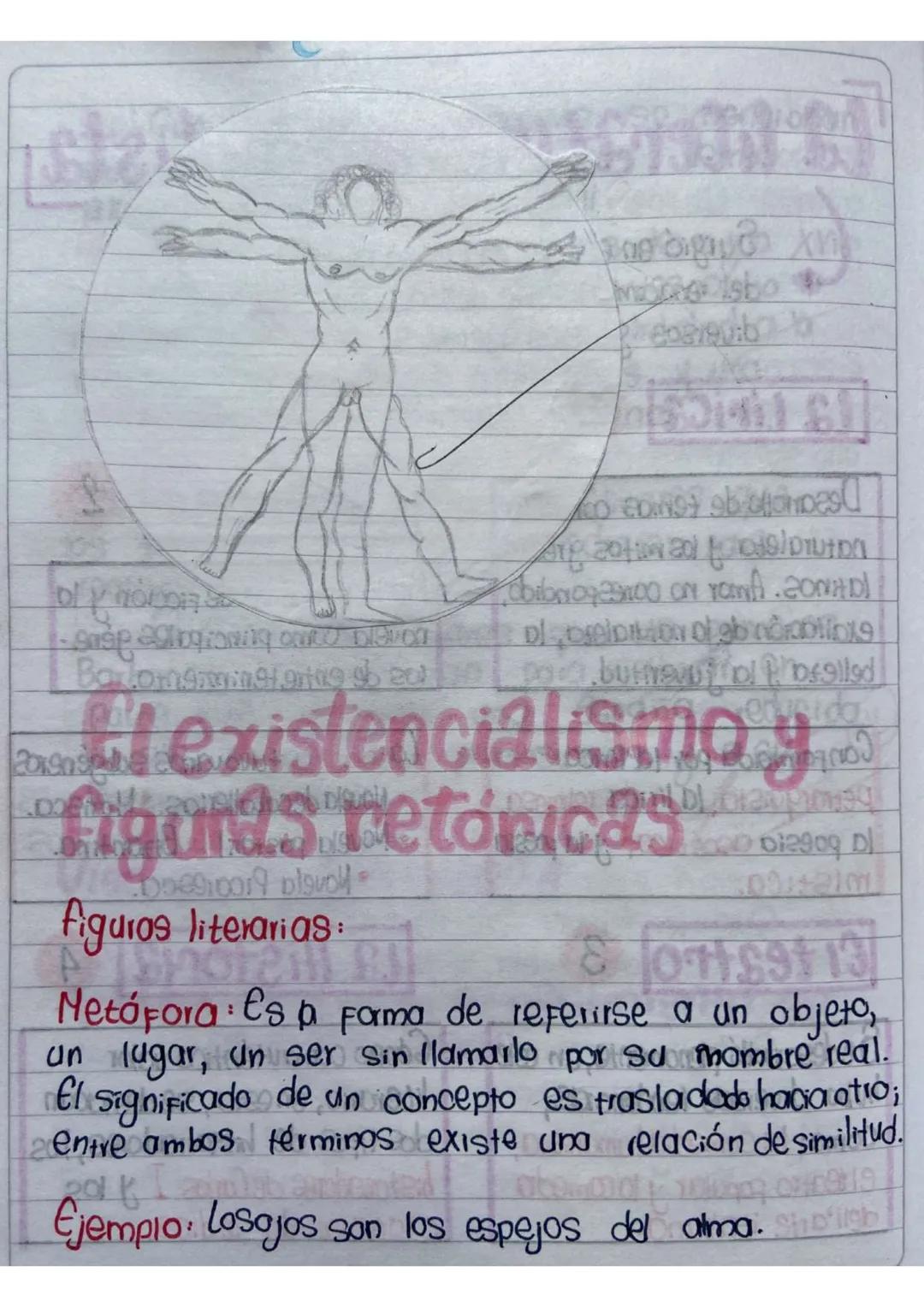 # El existencialismo y
## figuras retóricas

Figuios literarias:

Metáfora: Es la forma de referirse a un objeto, un lugar, un ser sin llama