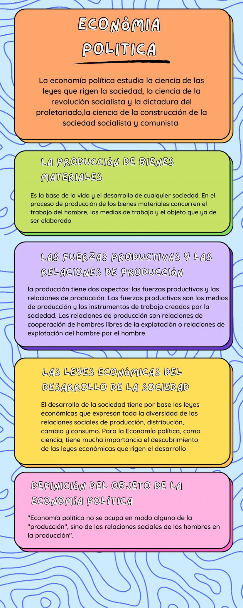 ECONÓMIA
POLITICA
La economía política estudia la ciencia de las
leyes que rigen la sociedad, la ciencia de la
revolución socialista y la di