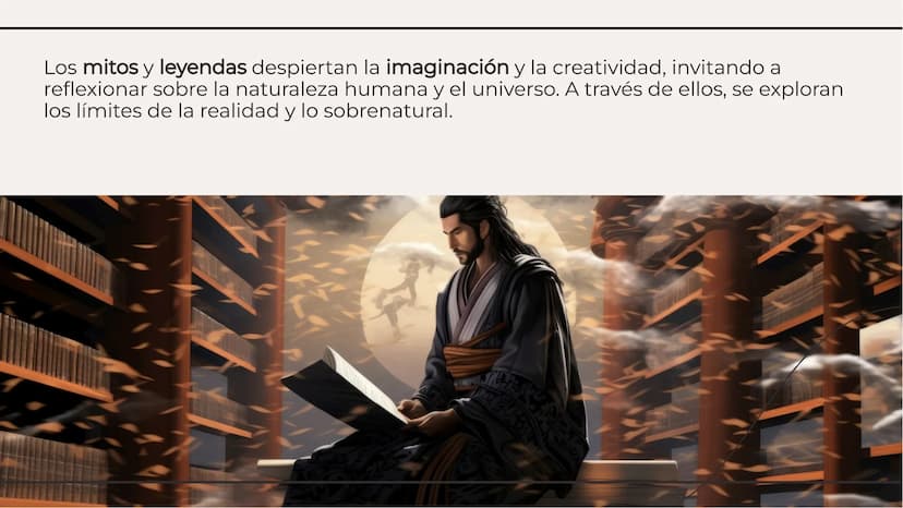 Los mitos y las leyendas Introducción
En el mundo de los mitos y leyendas, se
entrelazan la realidad y la fantasía,
transmitiendo enseñanzas