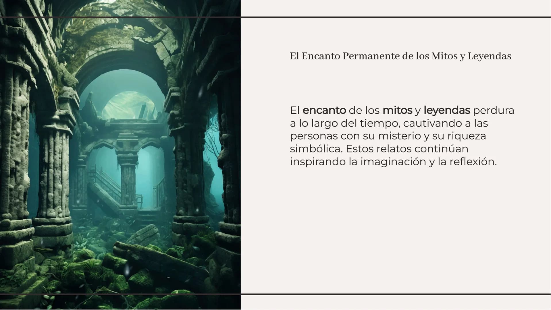 Los mitos y las leyendas Introducción
En el mundo de los mitos y leyendas, se
entrelazan la realidad y la fantasía,
transmitiendo enseñanzas