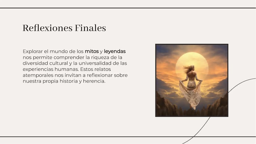Los mitos y las leyendas Introducción
En el mundo de los mitos y leyendas, se
entrelazan la realidad y la fantasía,
transmitiendo enseñanzas