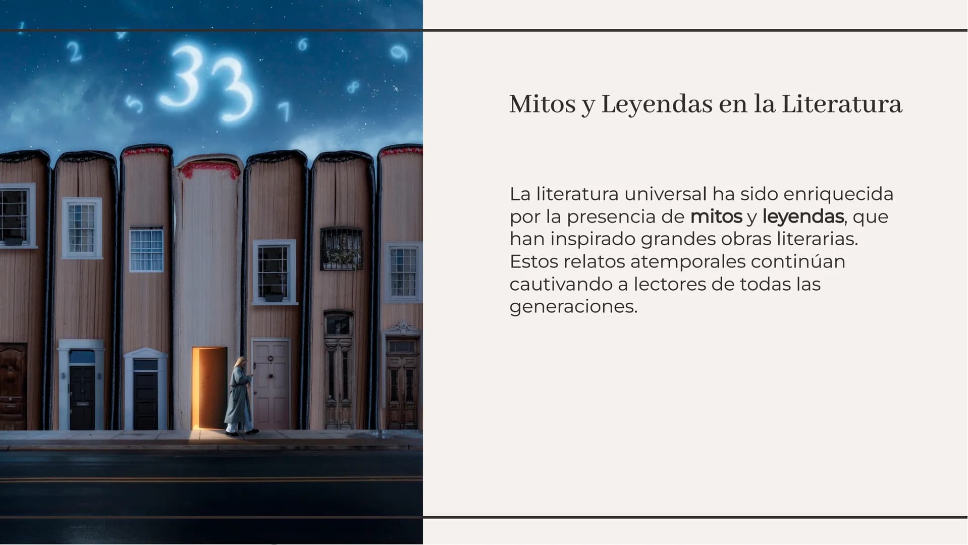 Los mitos y las leyendas Introducción
En el mundo de los mitos y leyendas, se
entrelazan la realidad y la fantasía,
transmitiendo enseñanzas