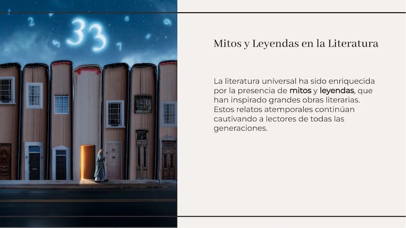 Los mitos y las leyendas Introducción
En el mundo de los mitos y leyendas, se
entrelazan la realidad y la fantasía,
transmitiendo enseñanzas