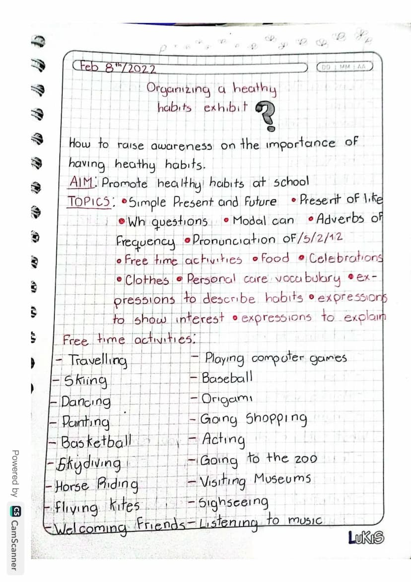 }
9 7 7
Feb 8/2022
Organizing a heathy!
habits exhibit
?
DO MMAA
How to raise awareness on the importance of
having heathy habits.
AIM: Prom