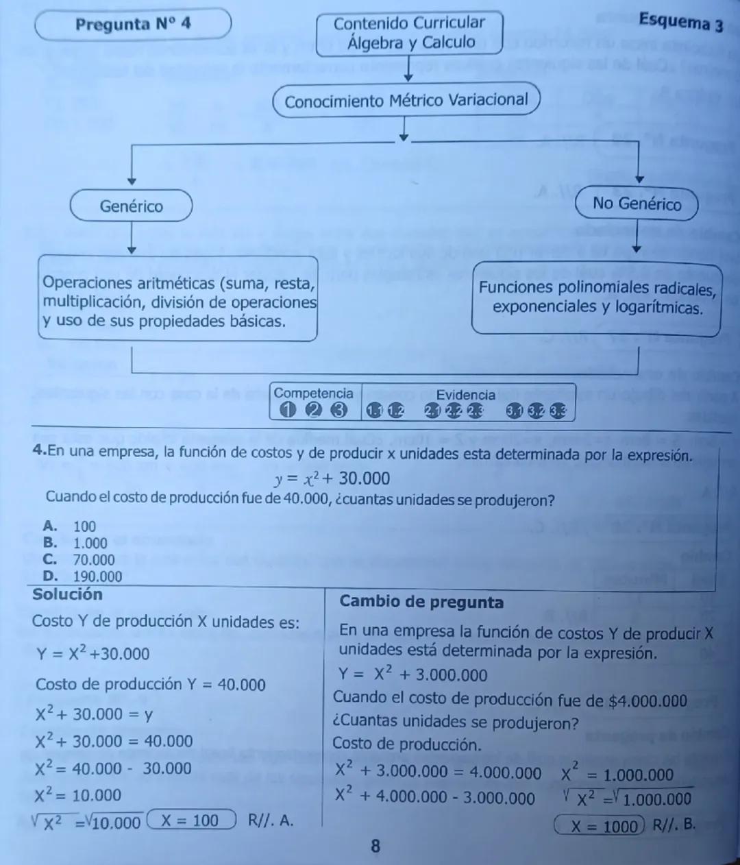 # Pregunta N° 4

# Contenido Curricular
Álgebra y Cálculo

## Conocimiento Métrico Variacional

### Genérico

Operaciones aritméticas (suma,
