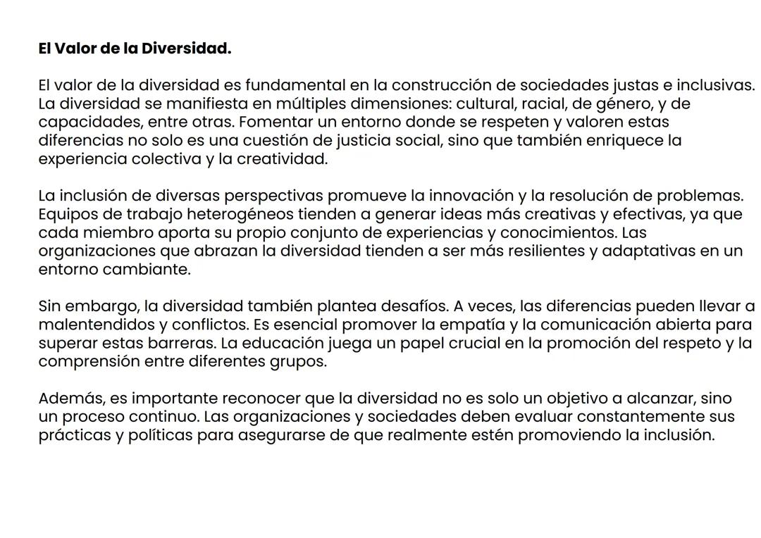 El Valor de la Diversidad.