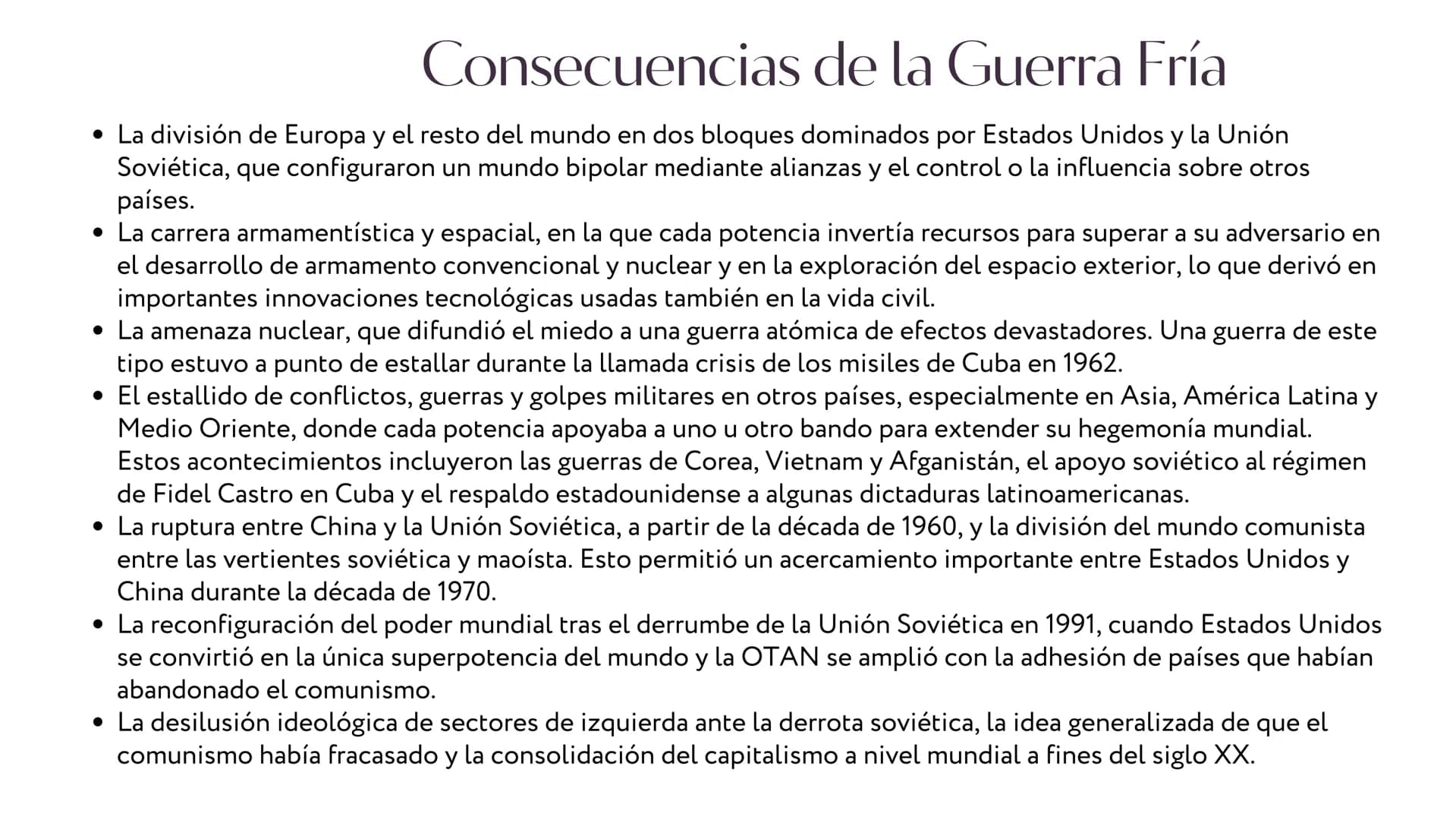 LA GUERRA
FRIA ¿Qué fue la Guerra Fría? Antecedentes de la Guerra
La Guerra Fría fue uno de los conflictos más
importantes del siglo XX. Enf