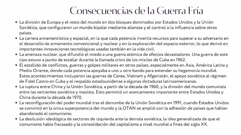 LA GUERRA
FRIA ¿Qué fue la Guerra Fría? Antecedentes de la Guerra
La Guerra Fría fue uno de los conflictos más
importantes del siglo XX. Enf
