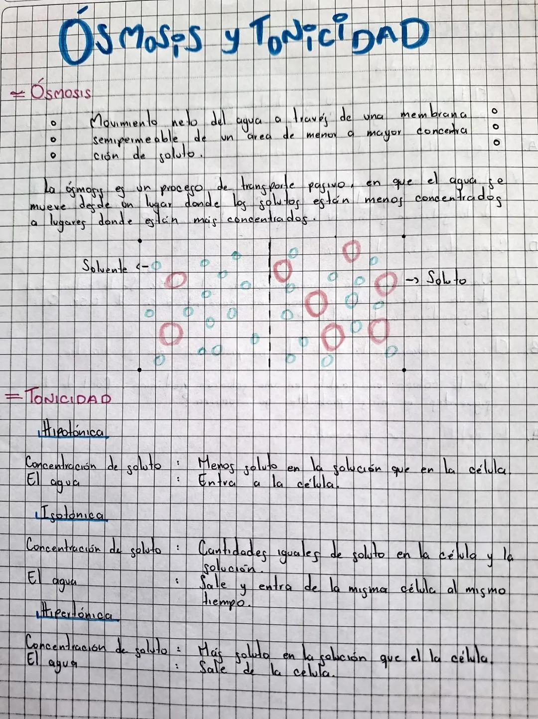 OSMOSOS Y TONICIDAD
Osmosis
La
000
Movimiento neto del
semipermeable de un
ción de soluto.
agua
а
través de
membrana
una
area de meno
a mayo