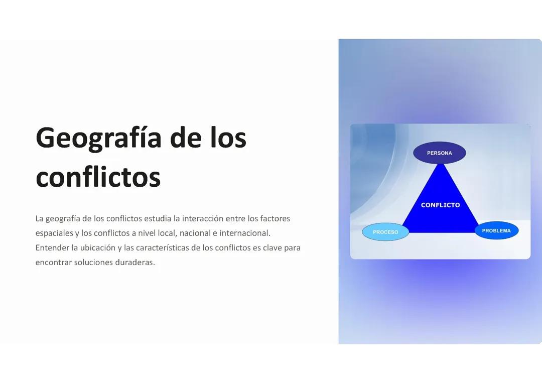 Causas de los conflictos, geopolítica, terrorismo.