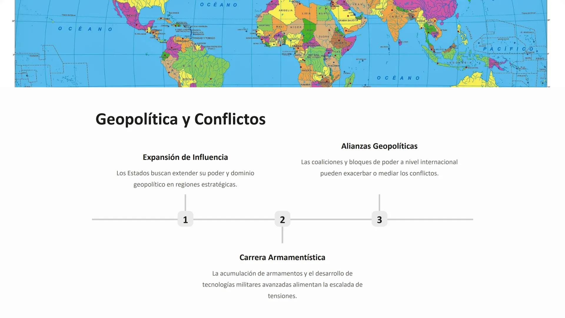 Geografía de los
conflictos
La geografía de los conflictos estudia la interacción entre los factores
espaciales y los conflictos a nivel loc