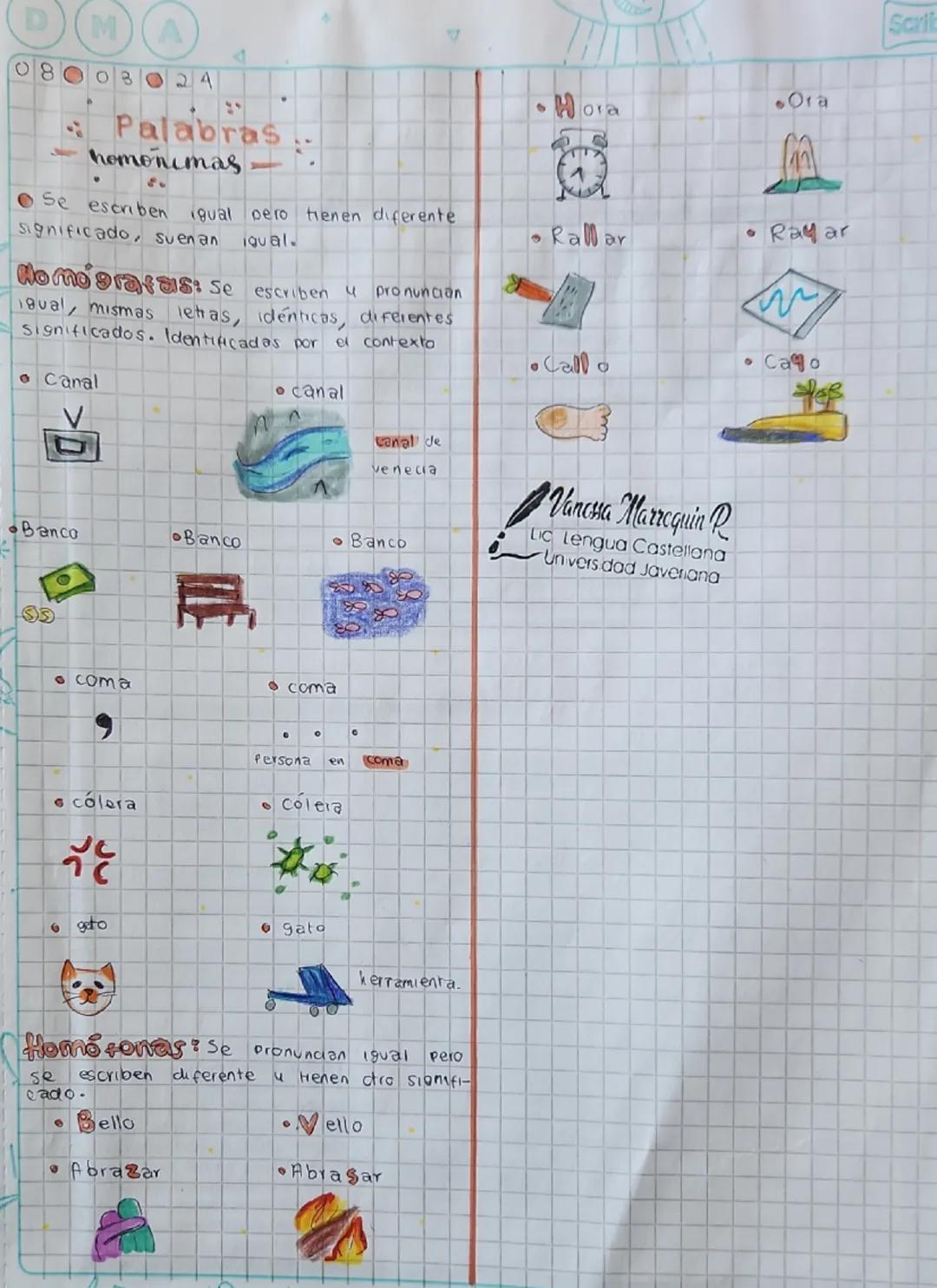 Ejemplos de Palabras Homónimas y Homófonas