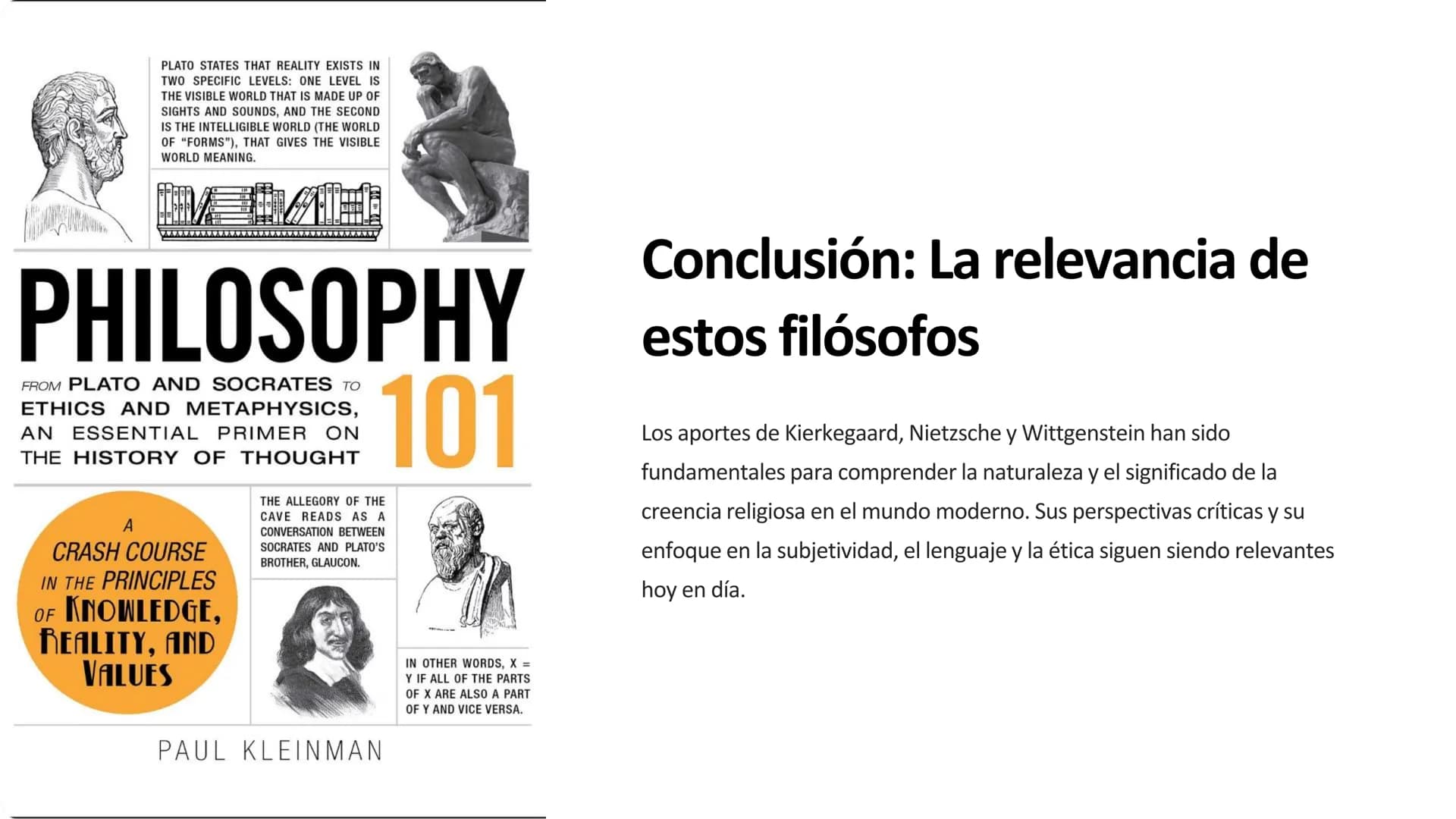 Filosofía de la religión:
Kierkegaard, Nietzsche y
Wittgenstein
En esta presentación, exploraremos las ideas de
tres destacados filósofos qu