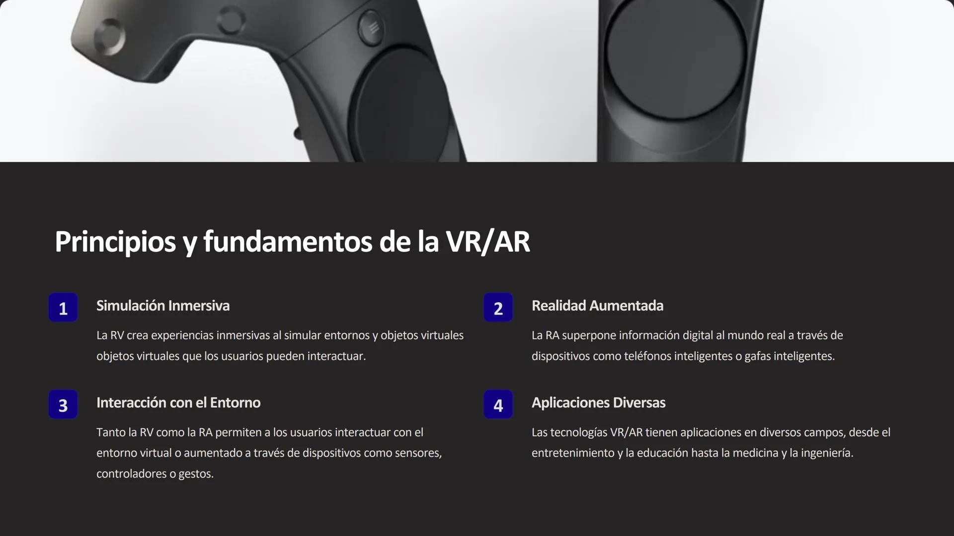 ## Realidad Virtual y
Aumentada

La realidad virtual (RV) y la realidad aumentada (RA) son tecnologías que están
transformando la forma en q