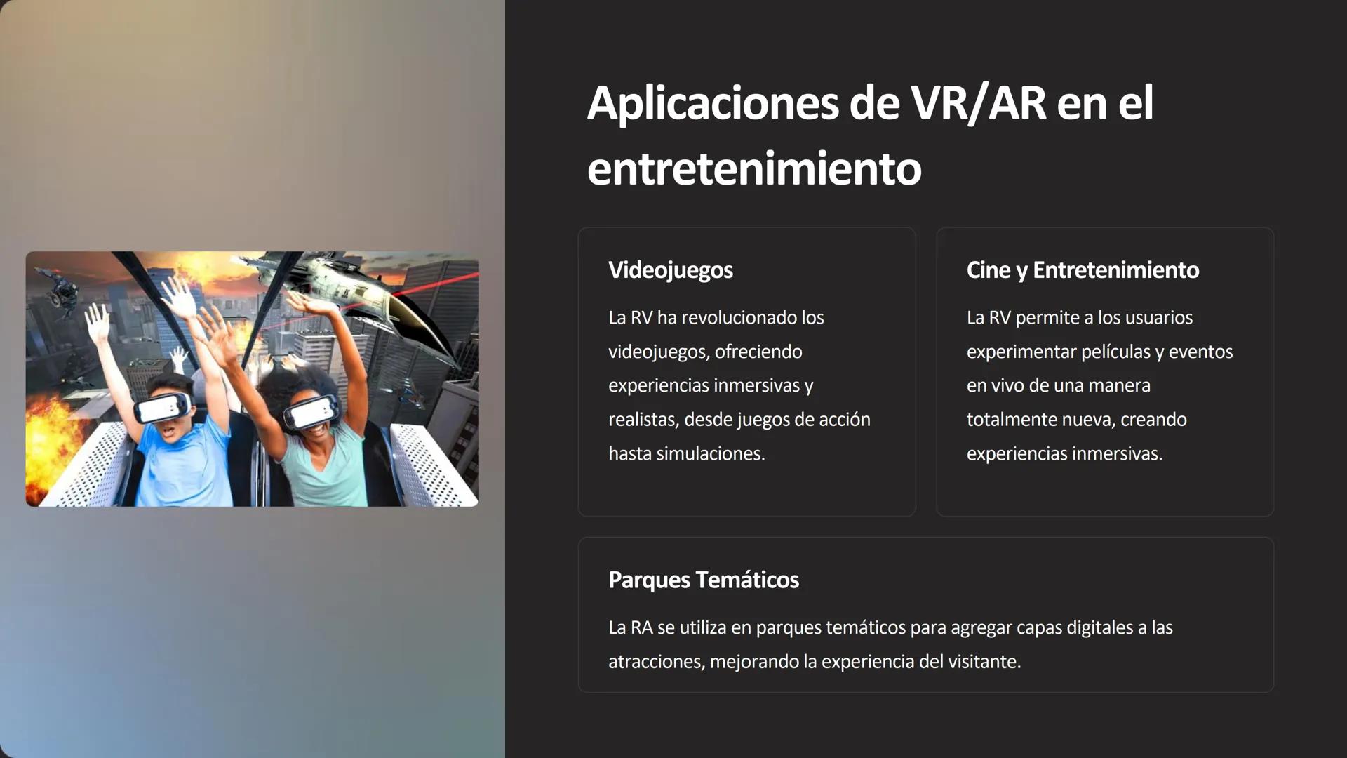 ## Realidad Virtual y
Aumentada

La realidad virtual (RV) y la realidad aumentada (RA) son tecnologías que están
transformando la forma en q