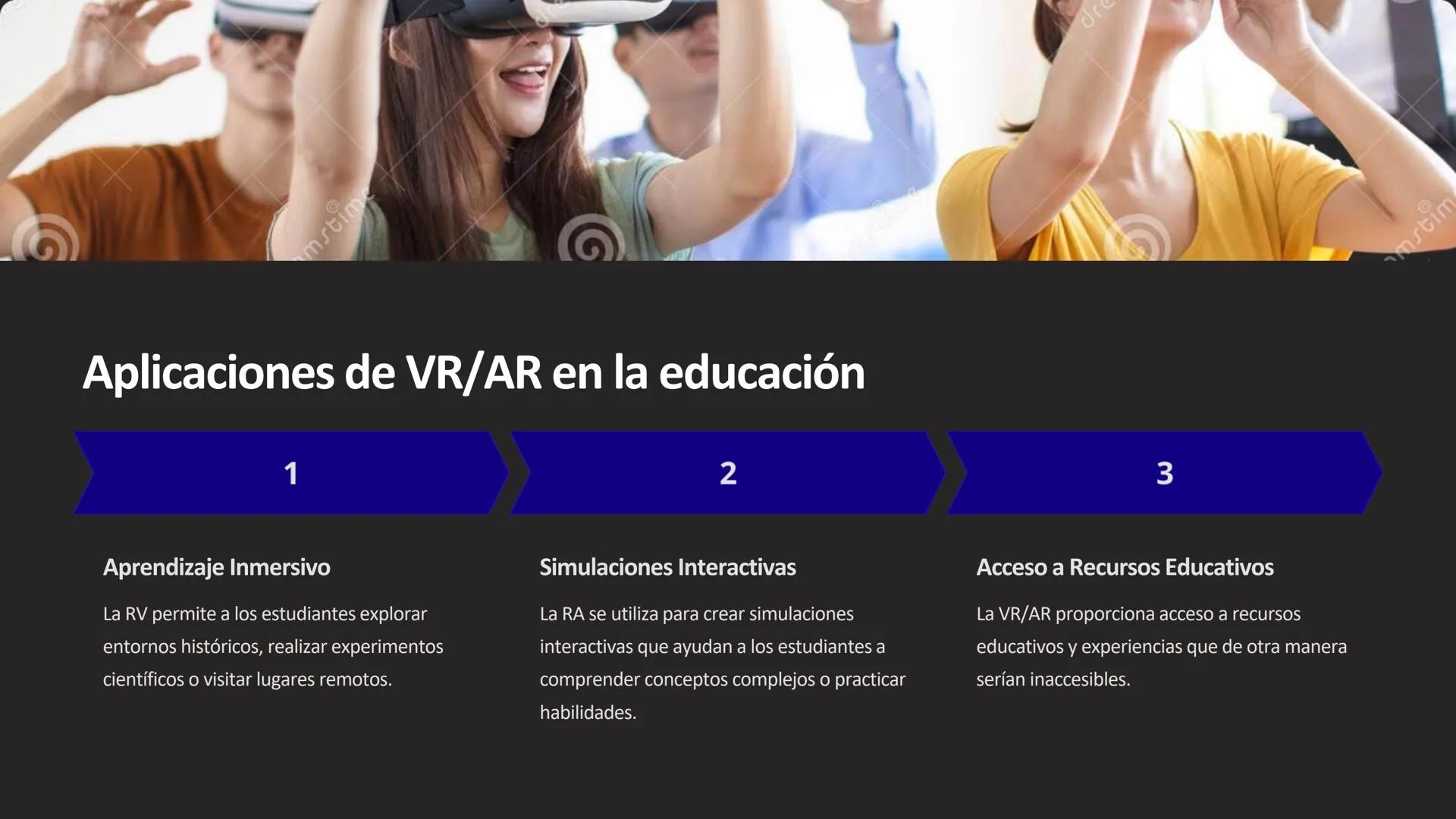 ## Realidad Virtual y
Aumentada

La realidad virtual (RV) y la realidad aumentada (RA) son tecnologías que están
transformando la forma en q