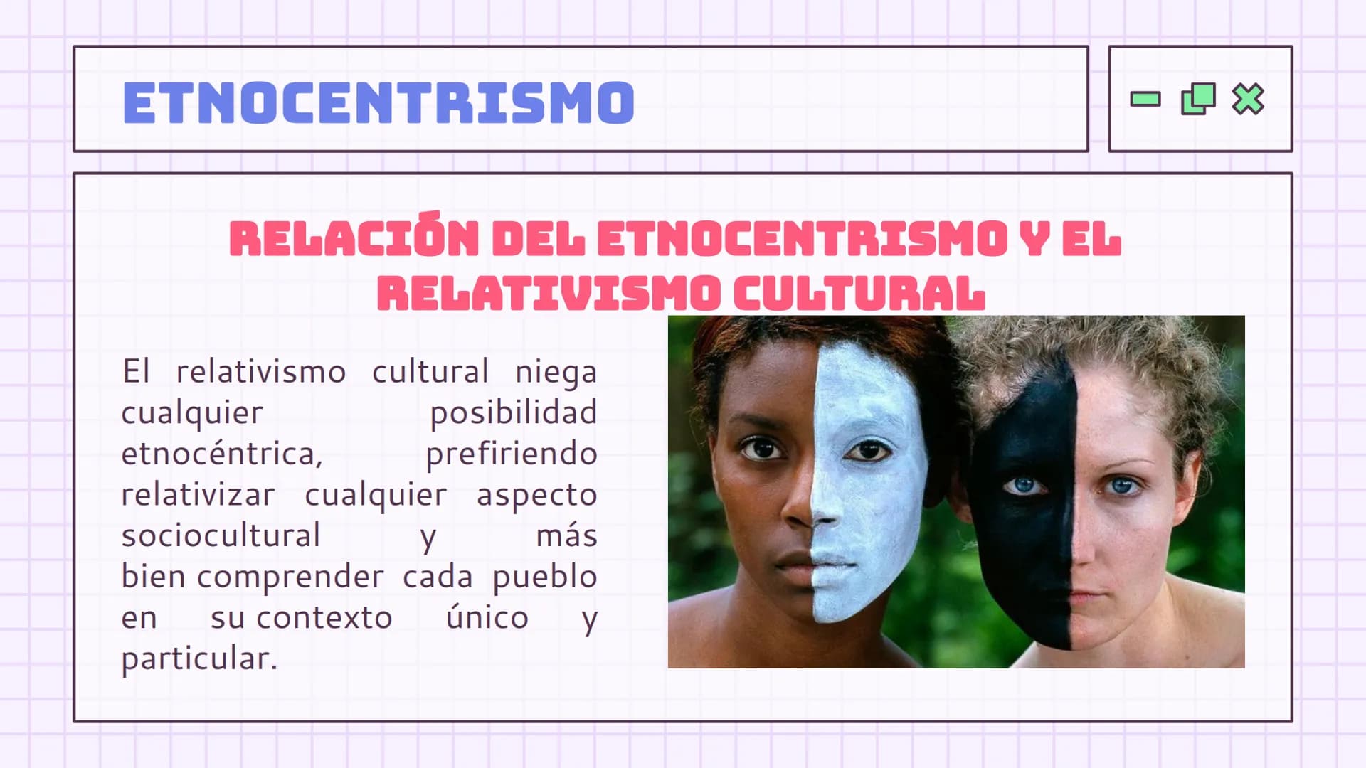 COSMOVISIÓN NACIONAL
RELATIVISMO CULTURAL,
ETNOCENTRISMO RELATIVISMO
CULTURAL RELATIVISMO CULTURAL
El relativismo cultural se trata de una c