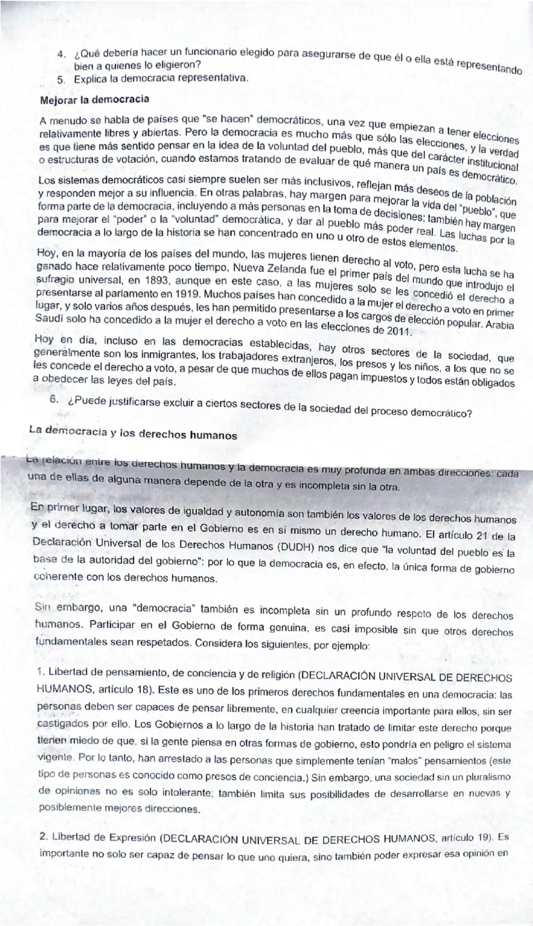 ¿Qué es la democracia?
La palabra democracia proviene de las palabras griegas "demos", es decir, las personas, y "kratos" que
significa pode